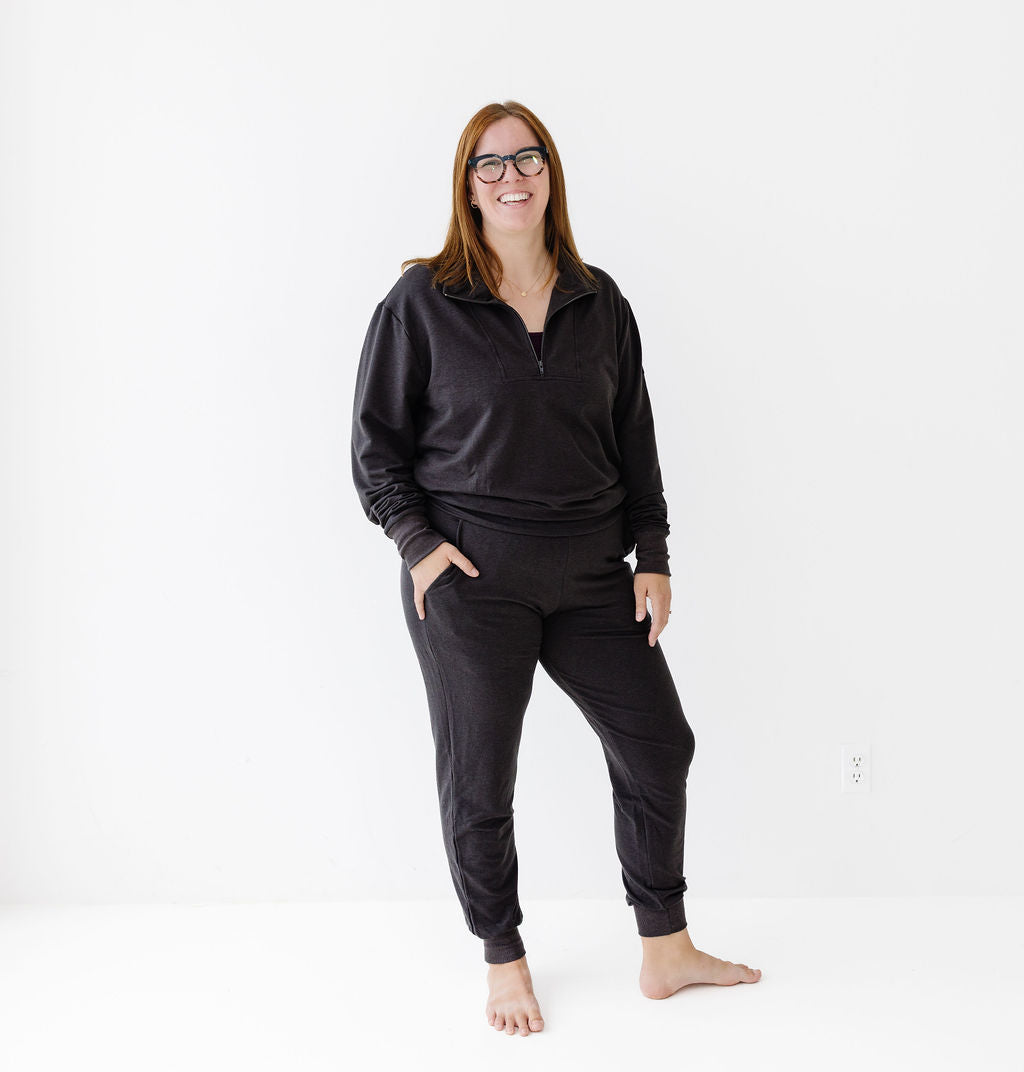 The Cropped Quarter Zip in French Terry