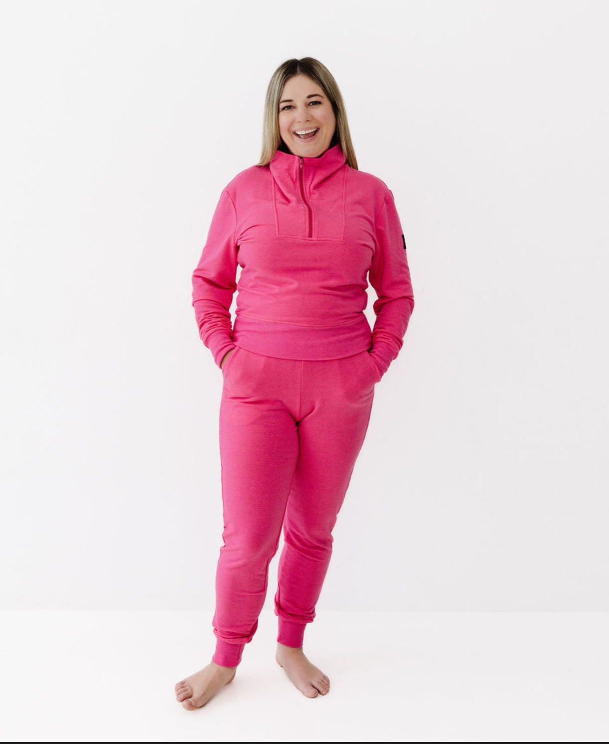 The Cropped Quarter Zip in French Terry