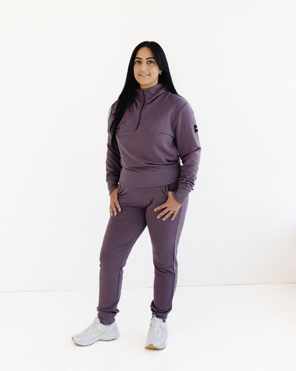 The Cropped Quarter Zip in French Terry